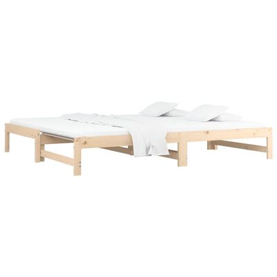 vidaXL Pull-out Day Bed without Mattress 2x(90x200) cm Solid Wood Pine