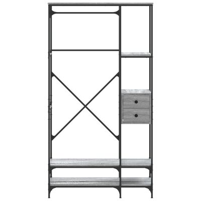 vidaXL Clothes Rack with Shelves Grey Sonoma Engineered Wood