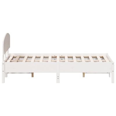 vidaXL Bed Frame without Mattress White 135x190 cm Double Solid Wood Pine