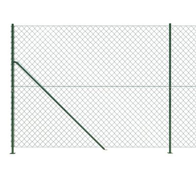 vidaXL Chain Link Fence with Flange Green 2x10 m