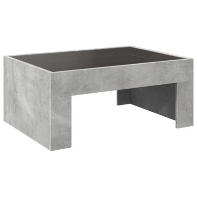 vidaXL Coffee Table with Infinity LED Concrete Grey 70x50x30 cm