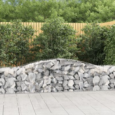 vidaXL Arched Gabion Basket 400x50x60/80 cm Galvanised Iron