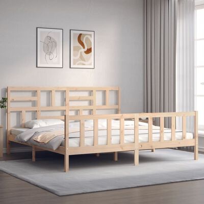 vidaXL Bed Frame without Mattress Super King Size Solid Wood Pine