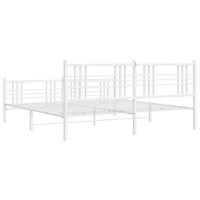 vidaXL Metal Bed Frame without Mattress with Footboard White 200x200 cm