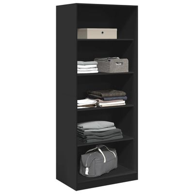 vidaXL Wardrobe Black 80x50x200 cm Engineered Wood