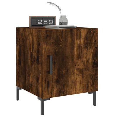 vidaXL Bedside Cabinet Smoked Oak 40x40x50 cm Engineered Wood