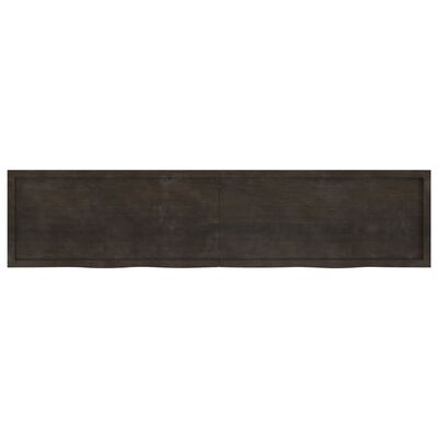 vidaXL Wall Shelf Dark Brown 220x50x(2-6) cm Treated Solid Wood Oak