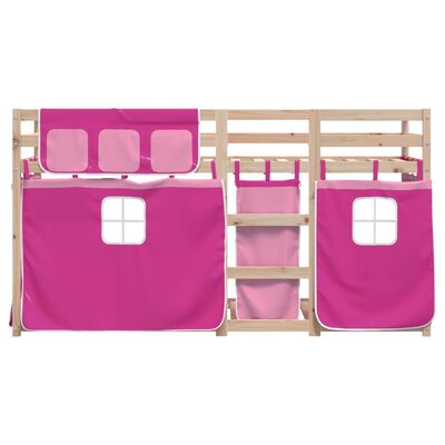 vidaXL Bunk Bed without Mattress Pink 90x200 cm Solid Wood Pine