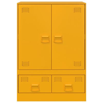 vidaXL Highboard Mustard Yellow 67x39x95 cm Steel