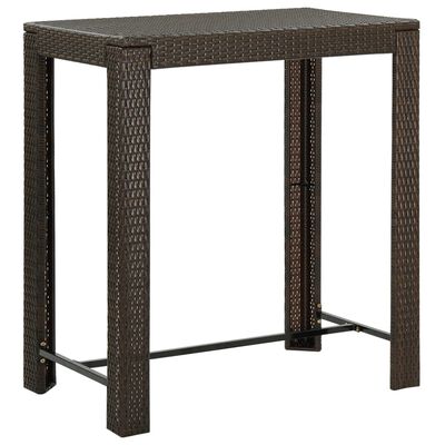 vidaXL 5 Piece Outdoor Bar Set with Armrest Poly Rattan Brown