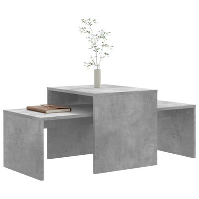 vidaXL Coffee Table Set Concrete Grey 100x48x40 cm Engineered Wood