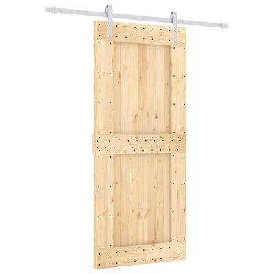 vidaXL Sliding Door with Hardware Set 90x210 cm Solid Wood Pine