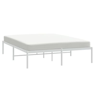 vidaXL Metal Bed Frame without Mattress White 150x200 cm King Size