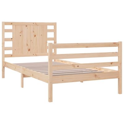 vidaXL Bed Frame without Mattress 75x190 cm Small Single Solid Wood Pine