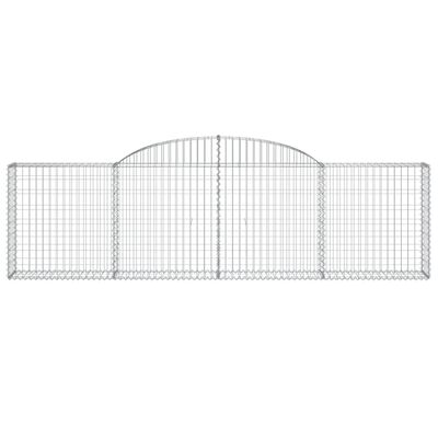 vidaXL Arched Gabion Baskets 3 pcs 300x30x80/100 cm Galvanised Iron