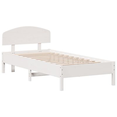 vidaXL Bed Frame without Mattress White 100x200 cm Solid Wood Pine