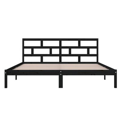 vidaXL Bed Frame without Mattress Black Solid Wood 140x190 cm (810001+814198)