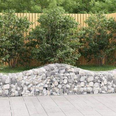 vidaXL Arched Gabion Baskets 30 pcs 200x50x40/60 cm Galvanised Iron