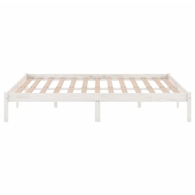 vidaXL Bed Frame without Mattress White Solid Wood 200x200 cm