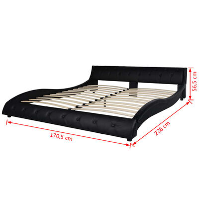 vidaXL Bed with Memory Foam Mattress Black Faux Leather 160x200 cm ...