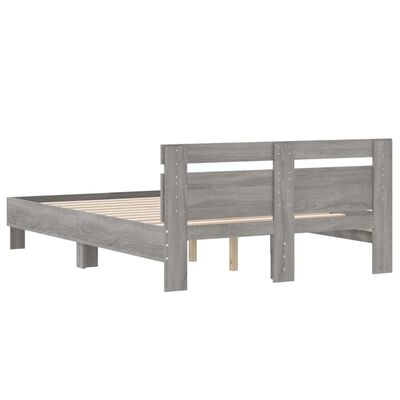 vidaXL Bed Frame without Mattress Grey Sonoma 120x200 cm