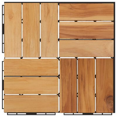 vidaXL Decking Tiles 20 pcs 30x30 cm Solid Wood Teak