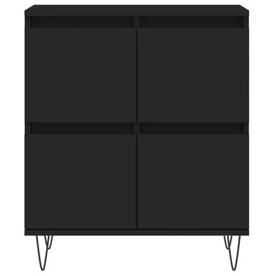 vidaXL Sideboards 2 pcs Black Engineered Wood