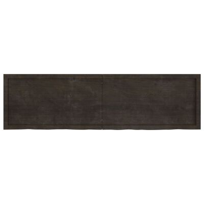 vidaXL Bathroom Countertop Dark Brown 180x50x(2-4) cm Treated Solid Wood