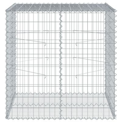 vidaXL Gabion Basket with Cover 100x100x100 cm Galvanised Iron