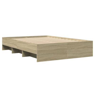 vidaXL Bed Frame without Mattress Sonoma Oak 140x200 cm Engineered Wood