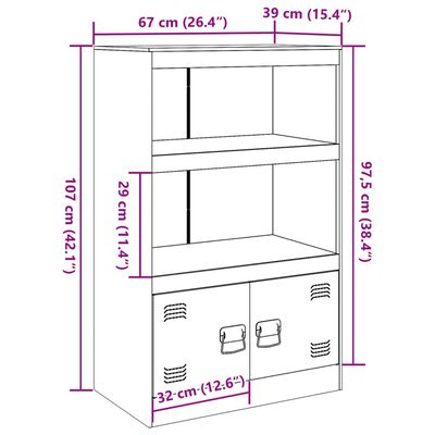 vidaXL Sideboard Anthracite 67x39x107 cm Steel