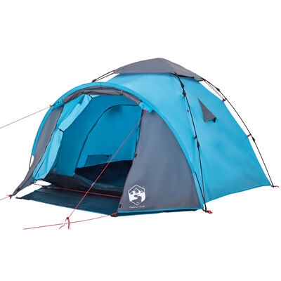 vidaXL Camping Tent Dome 3-Person Blue Quick Release