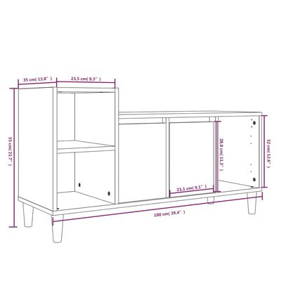 vidaXL TV Cabinet Concrete Grey 100x35x55 cm Engineered Wood