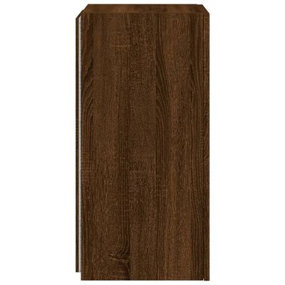 vidaXL TV Wall Cabinet with LED Lights Brown Oak 30.5x35x70 cm