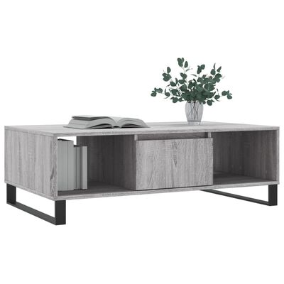 vidaXL Coffee Table Grey Sonoma 104x60x35 cm Engineered Wood