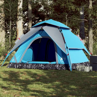 vidaXL Camping Tent Dome 5-Person Blue Quick Release