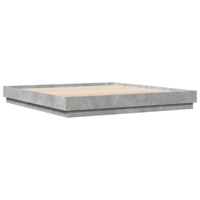 vidaXL Bed Frame Concrete Grey 180x200 cm Super King Engineered Wood