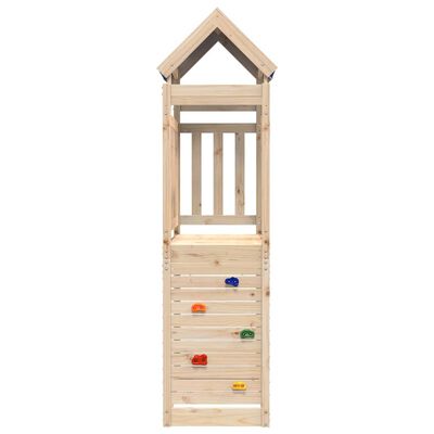 vidaXL Play Tower with Rockwall 110.5x52.5x215cm Solid Wood Pine