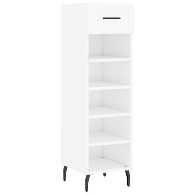 vidaXL Shoe Cabinet High Gloss White 30x35x105 cm Engineered Wood