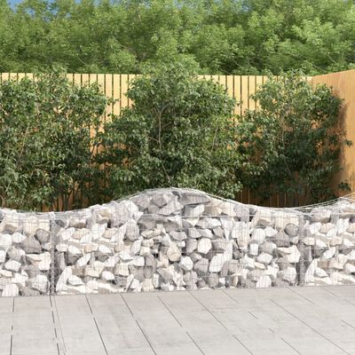 vidaXL Arched Gabion Baskets 10 pcs 200x50x60/80 cm Galvanised Iron