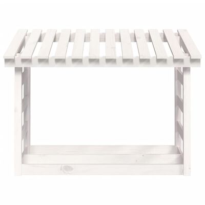 vidaXL Firewood Rack White 108x64.5x78 cm Solid Wood Pine