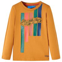 Kids' T-shirt with Long Sleeves Dark Ochre 92