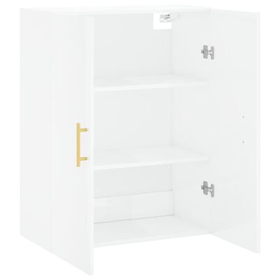 vidaXL Wall Mounted Cabinet High Gloss White 69.5x34x90 cm