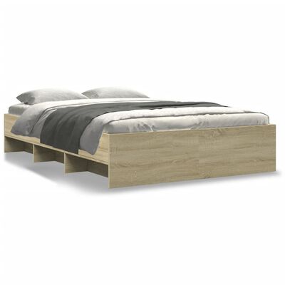 vidaXL Bed Frame without Mattress Sonoma Oak 140x200 cm Engineered Wood