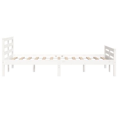 vidaXL Bed Frame without Mattress White Solid Wood 140x190 cm