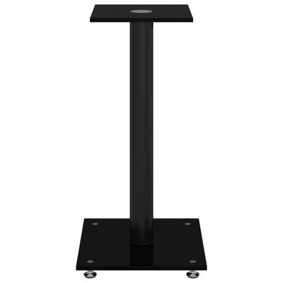 vidaXL Speaker Stands 2 pcs Black Tempered Glass 1 Pillar Design