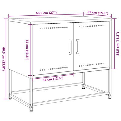 vidaXL TV Cabinet Olive Green 68.5x39x60.5 cm Steel