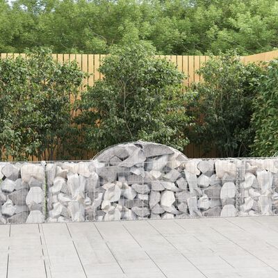 vidaXL Arched Gabion Baskets 2 pcs 200x30x60/80 cm Galvanised Iron