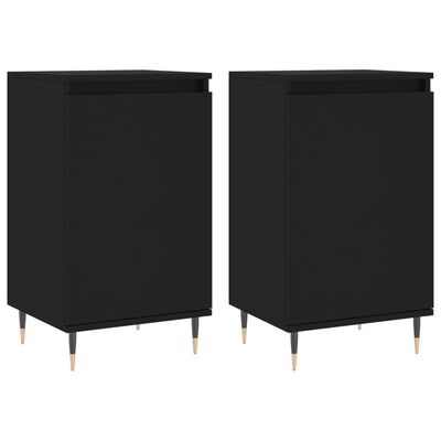 vidaXL Sideboards 2 pcs Black 40x35x70 cm Engineered Wood