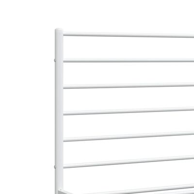 vidaXL Metal Bed Frame without Mattress with Headboard White 193x203 cm